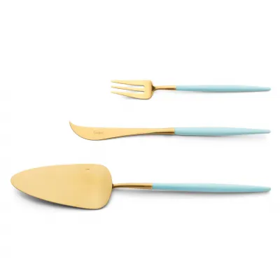 Goa Turquoise Handle/Gold Matte Chopstick Set 8.9 in (22.5 cm)