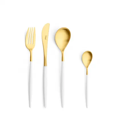 Mio White Handle/Gold Matte Flatware