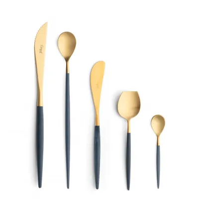 Mio Blue Handle/Gold Matte Chopstick Set 8.9 in (22.5 cm)