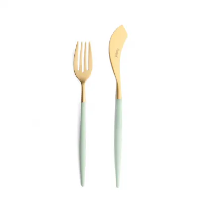Mio Celadon Handle/Gold Matte Chopstick Set 8.9 in (22.5 cm)