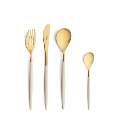 Mio Gold Ivory Handle/Steel Matte Flatware