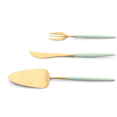 Mio Celadon Handle/Gold Matte Chopstick Set 8.9 in (22.5 cm)