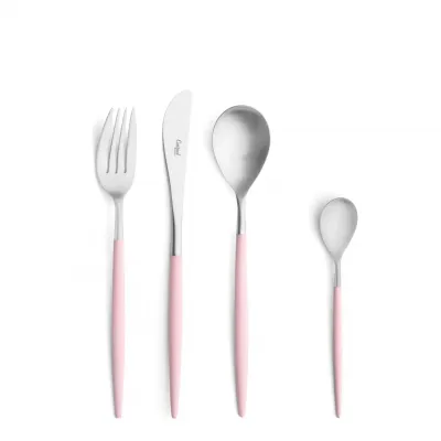 Mio Steel Pink Handle/Steel Matte Flatware