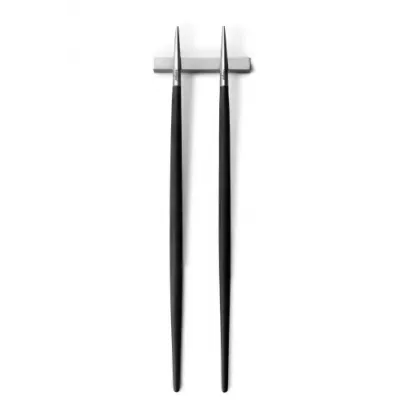 Goa Matte Steel/Black Handle Chopstick Set 8.9 in (22.5 cm)