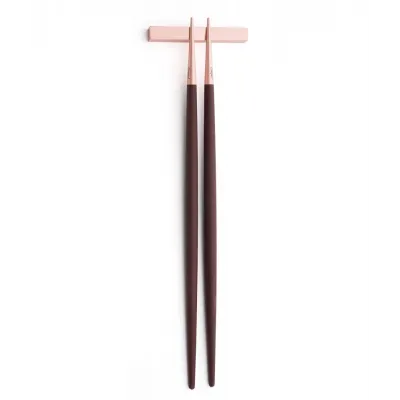 Goa Matte Rose Gold/Brown Handle Chopstick Set 8.9 in (22.5 cm)