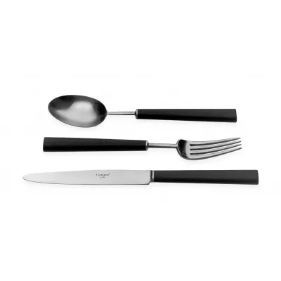 Ebony Black Handle/Steel Matte Flatware