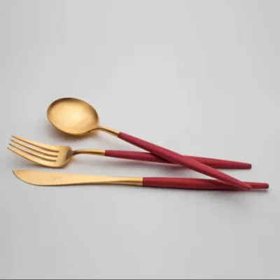 Goa Red Handle/Gold Matte Chopstick Set 8.9 in (22.5 cm)