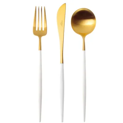 Goa Matte Gold/White Handle Chopstick Set 8.9 in (22.5 cm)