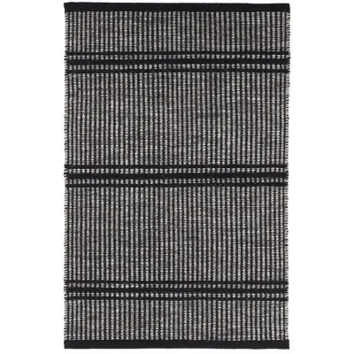 Malta Black Grey Black Woven Wool Rugs