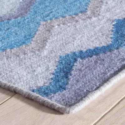 Safety Net Blue by Kit Kemp Handwoven Wool Rugs