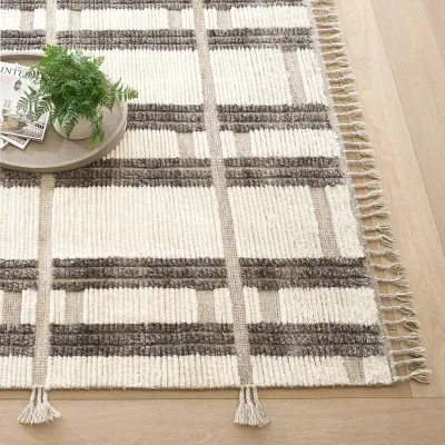 Everett by Marie Flanigan Ivory/Grey Hand Knotted Wool Rugs