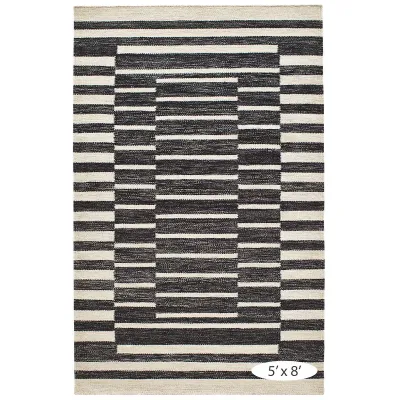 Heights by Marie Flanigan Charcoal Handwoven Wool Rugs