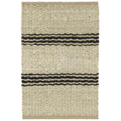 Jute Ticking Black Handwoven Jute Rugs