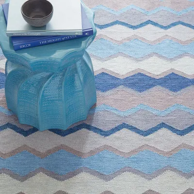 Safety Net Blue by Kit Kemp Handwoven Indoor/Outdoor Rugs