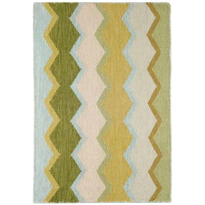 Safety Net Green by Kit Kemp Handwoven Indoor/Outdoor Rugs