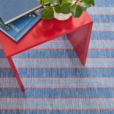 Hillsgrove Stripe Denim Handwoven Cotton Rugs