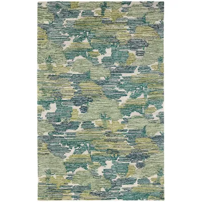 Ladycross Green Hand Hooked Wool Rugs