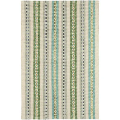 Long Slade Teal Handwoven Cotton Rugs