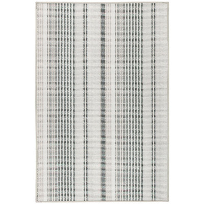 Gradation Ticking Grey Machine Washable Rug