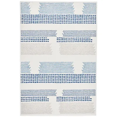 Tread Lightly Navy by Kit Kemp Machine Washable Rugs