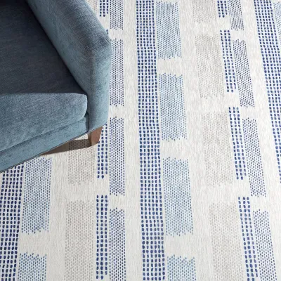 Tread Lightly Navy by Kit Kemp Machine Washable Rugs