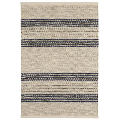 Cielo Stripe Navy Handwoven Cotton Rug