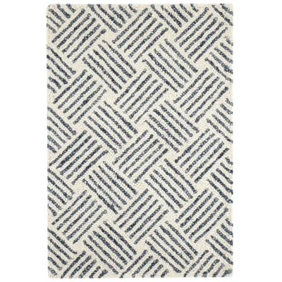 Layers Indigo Hand Hooked Wool Rug