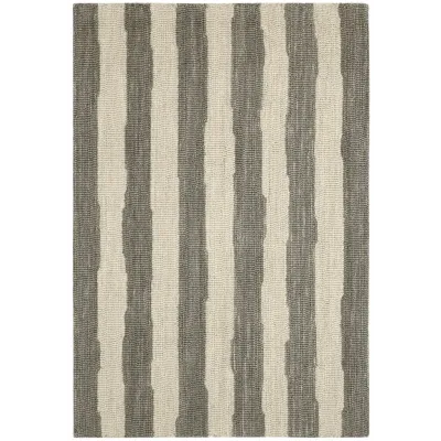 Silas Stripe Grey Hand Micro Hooked Wool Rug