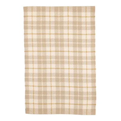 Lakeville Plaid Khaki Handwoven Indoor/Outdoor Rug