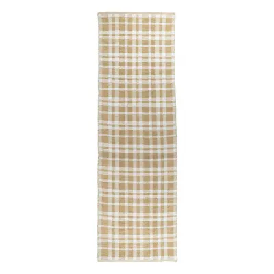 Tattersall Khaki Handwoven Indoor/Outdoor Rug