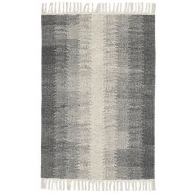 Ronan Ikat Grey Handwoven Wool Rug