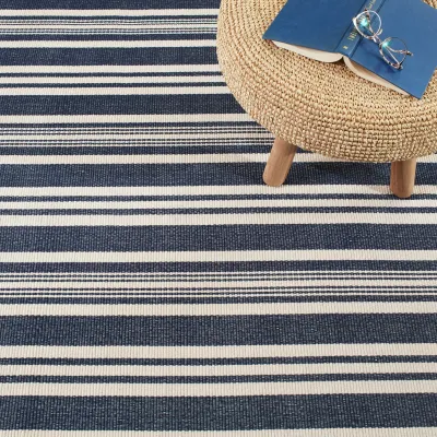 Irving Stripe Ivory Handwoven Cotton Rug