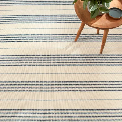 Conway Blue Handwoven Cotton Rug