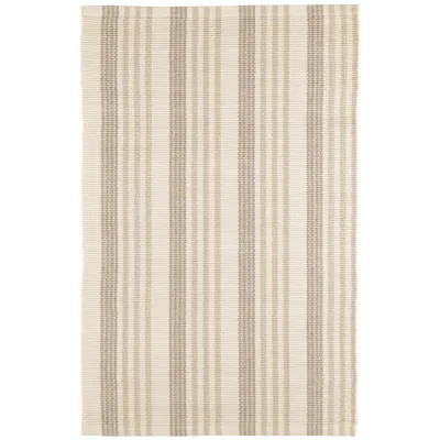 Putney Stripe Ivory Handwoven Cotton Rug