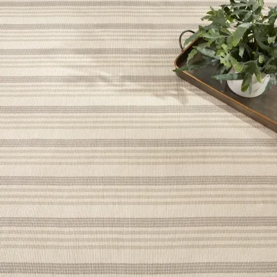 Putney Stripe Ivory Handwoven Cotton Rug