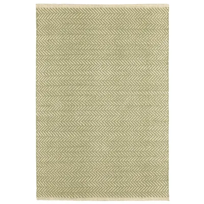 Herringbone Sage Handwoven Cotton Rug