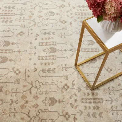 Dara Cream Hand Knotted Wool Rug