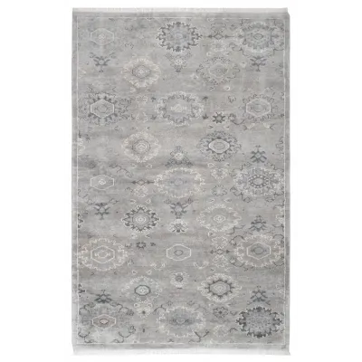 Lila Grey Hand Knotted Wool Rug