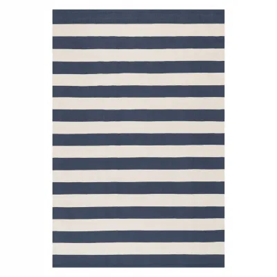 Banks Stripe Navy Handwoven Indoor/Outdoor Rug