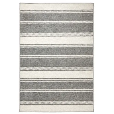 Bowman Stripe Grey Machine Washable Rug