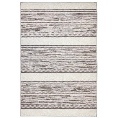 Ellington Stripe Grey Machine Washable Rug