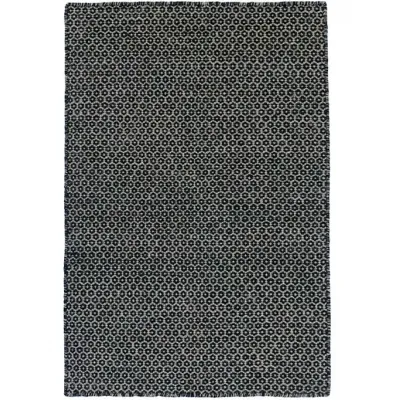 Honeycomb Indigo grey Wool Woven Rugs