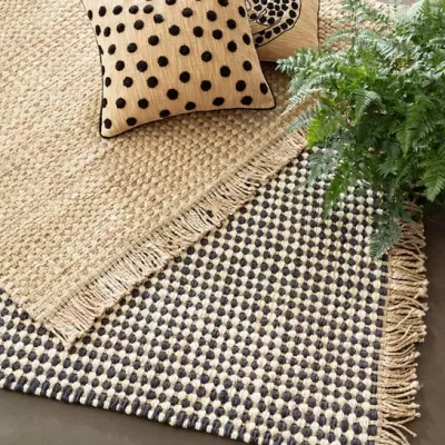 Kuba Black Woven Jute Rugs