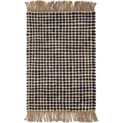 Kuba Black Woven Jute Rugs