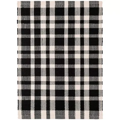 Tattersall Black Indoor outdoor Rugs