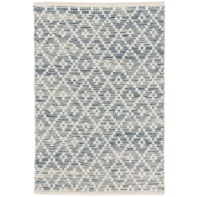 Melange Diamond Blue Woven Cotton Rugs