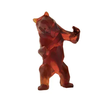 Dark Amber Wild Bear by Richard Orlinski (Special Order)