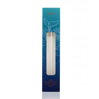 Maya Set of 2 White Candles