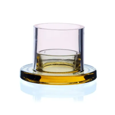 David Mellor Amber/Pink Tealight Holder