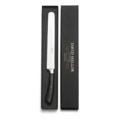 Black Handled Bread Knife, 22Cm